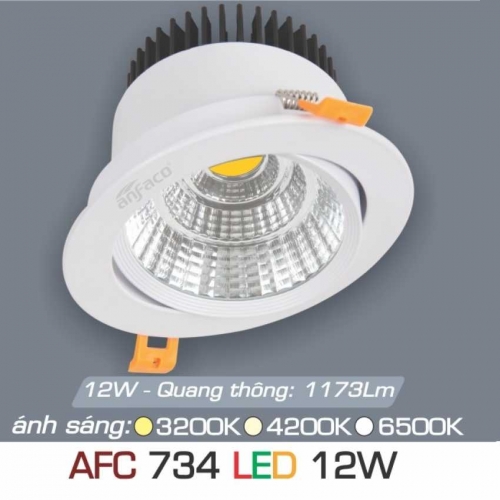 Đèn âm trần downlight Anfaco AFC 734 12W Đổi màu
