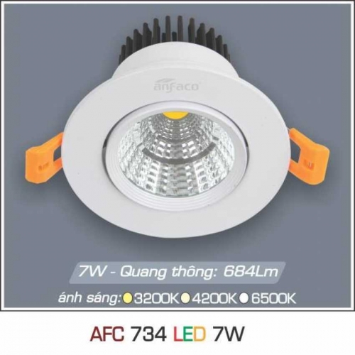 Đèn âm trần downlight Anfaco AFC 734 7W Đổi màu