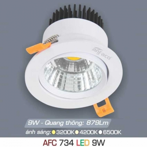 Đèn âm trần downlight Anfaco AFC 734 9W Đổi màu