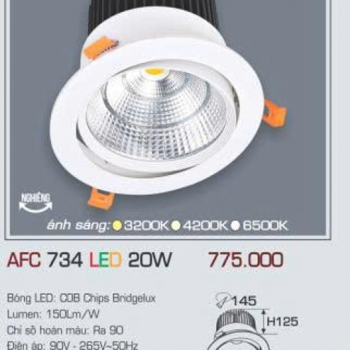 Đèn âm trần downlight Anfaco AFC 734 20W
