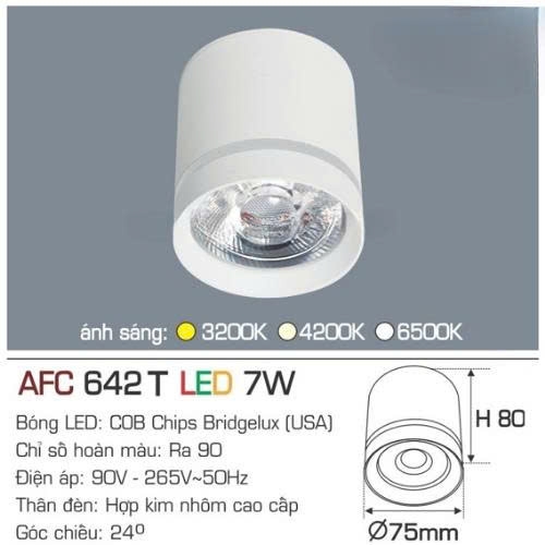 Đèn lon nổi LED cao cấp Anfaco AFC 642T 7W