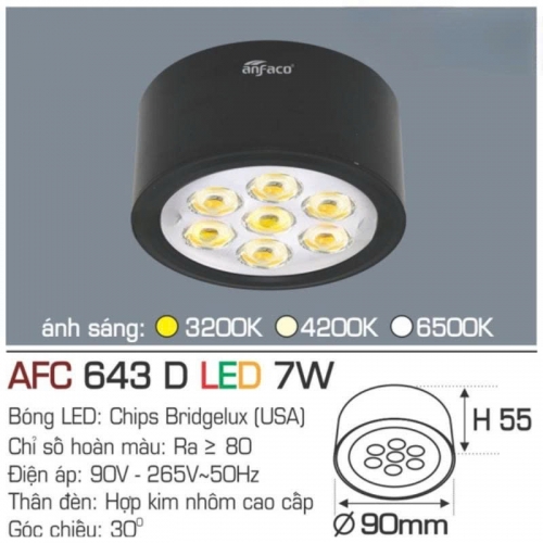 Đèn lon nối LED cao cấp 643D 7W