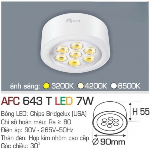 Đèn lon nối LED cao cấp 643T 7W