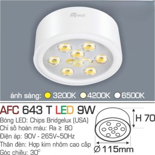 Đèn lon nối LED cao cấp 643T 9W