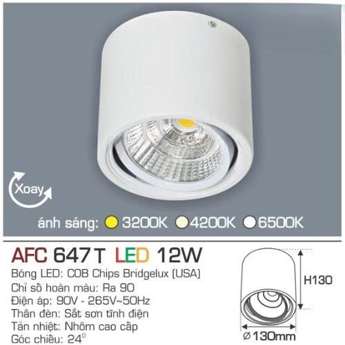 Đèn lon nổi Anfaco AFC 647T vỏ trắng 12W