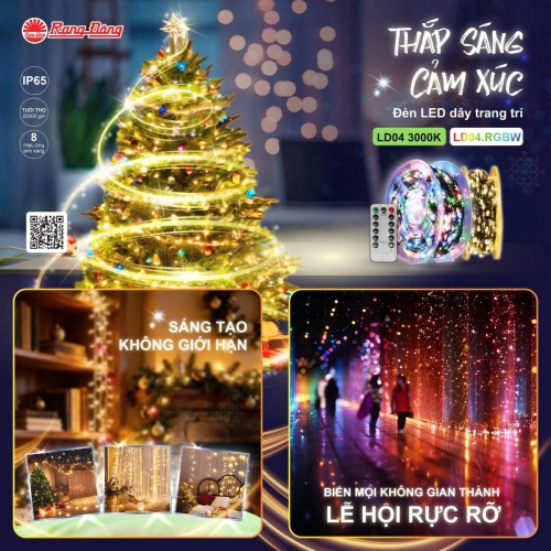 Đèn LED dây trang trí LD04 3000K 50 mét