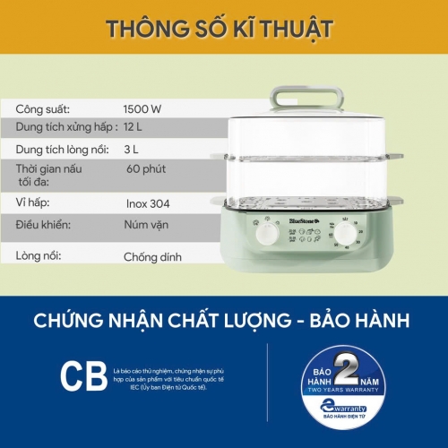 Nồi lẩu hấp điện đa năng BlueStone MPB-7235