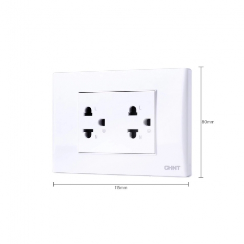 Bộ ổ cắm đôi 3 chấu NEW3-V00521