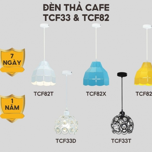 Đèn Thả TCF33T1 TRẮNG 355 Decor Lighting E27 Đèn Trang Trí Bàn Ăn Quán Ăn Shop Tiệm Cà Phê Trà Sữa