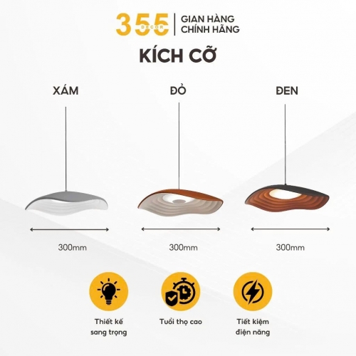 Đèn Thả Hiện Đại THD82 355 Decor Lighting LED 3 Chế Độ Trang Trí Nhà Phòng Khách Thiết Kế Hiện Đại Màu Đỏ