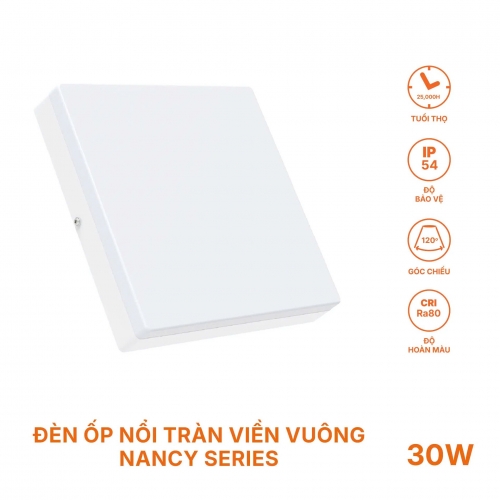 Đèn LED Panel ốp trần nổi vuông Nanoco - Nancy series NRP30C1S