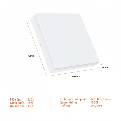 Đèn LED Panel ốp trần nổi vuông Nanoco - Nancy series NRP1531S