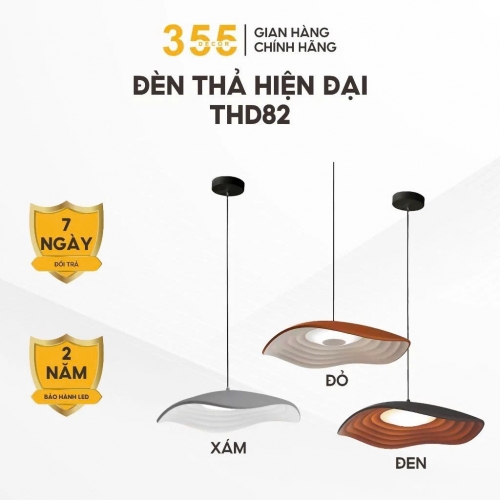 Đèn Thả Hiện Đại THD82 355 Decor Lighting LED 3 Chế Độ Trang Trí Nhà Phòng Khách Thiết Kế Hiện Đại Màu Đen
