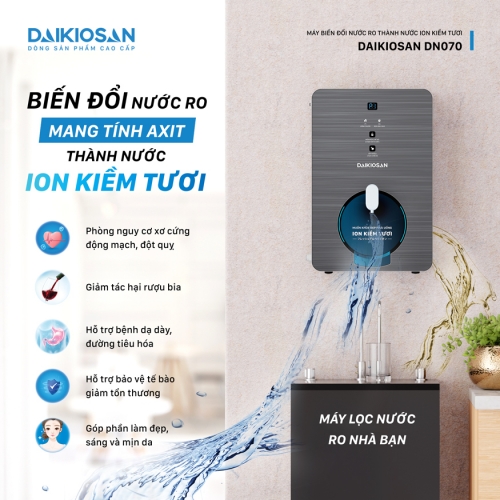 Máy biến đổi nước RO thành nước ion kiềm tươi Daikiosan DN070 (cho vùng pH thấp)